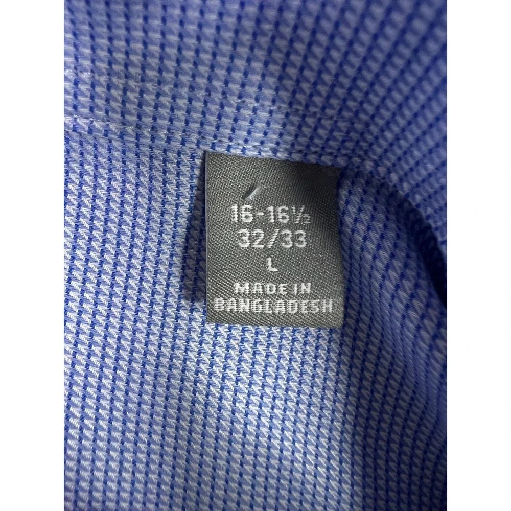 Michael Kors Shirt Mens Large Blue Slim Fit Long Sleeve Dress Button Front - Picture 5 of 10